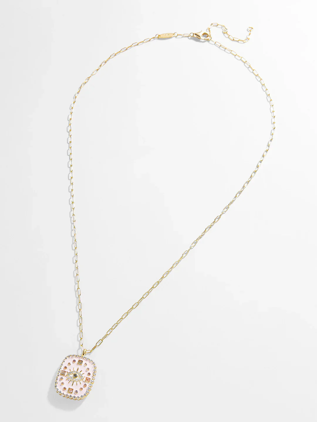 18K Gold Medallion Necklace - Reversible Evil Eye - Image 3
