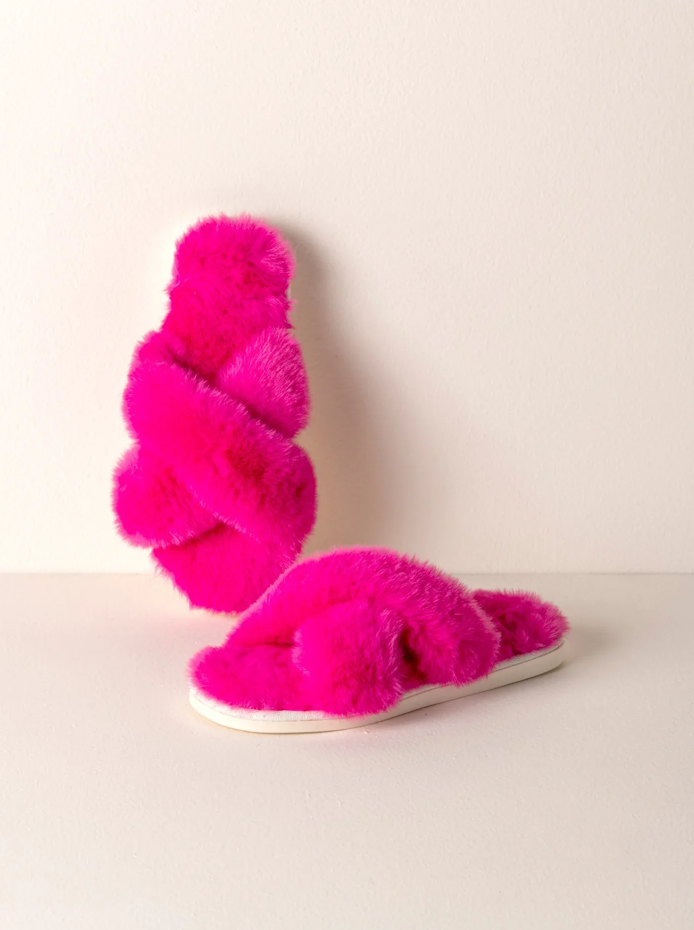 Fuzzy Magenta Slippers - Image 2
