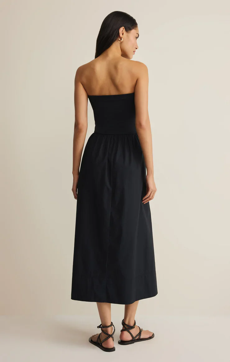 SUNSOUGHT STRAPLESS MIDI DRESS - BLACK - Image 2